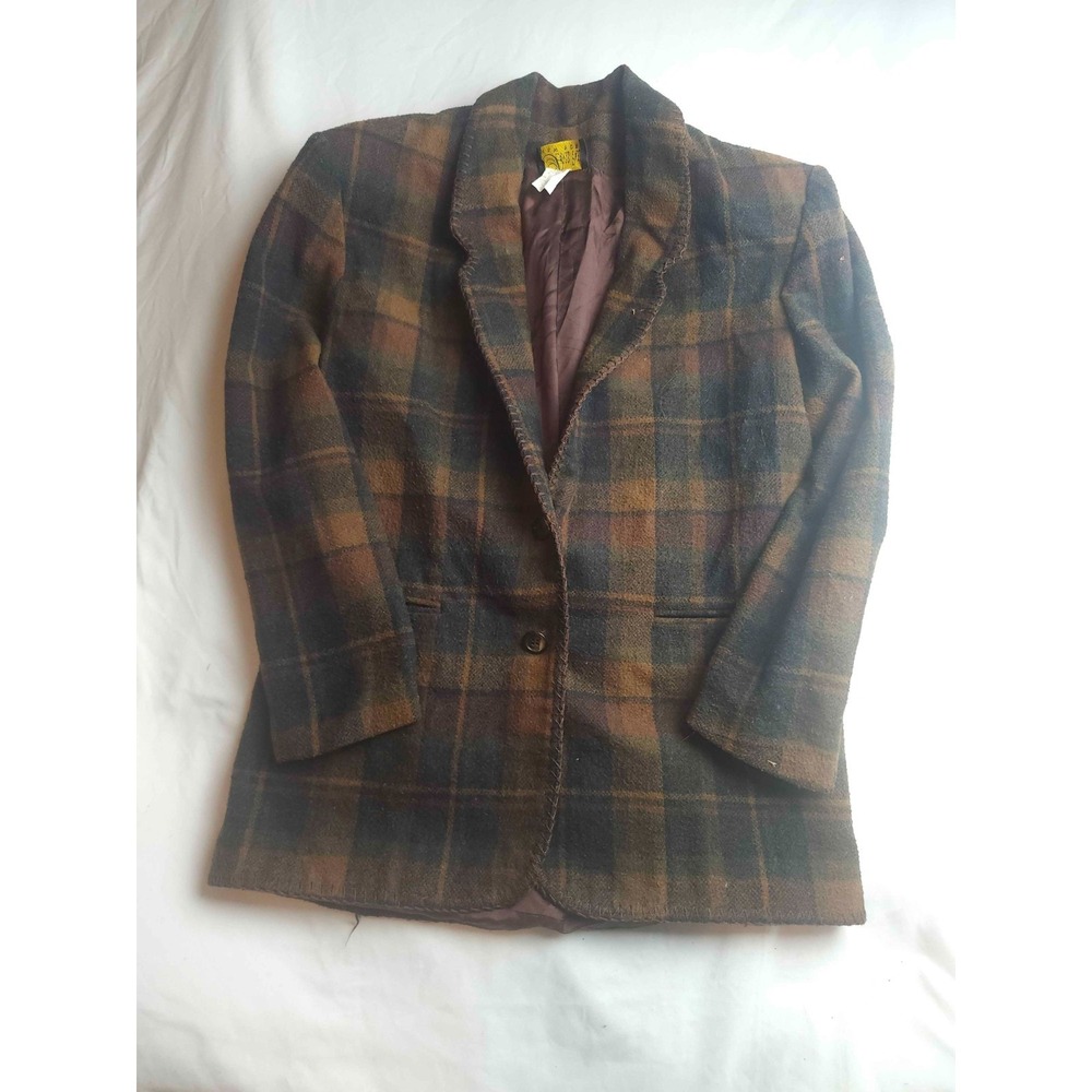 David‎ Paul New York Blazer Jacket Womens S Plaid Wool Blend Heritage Academia